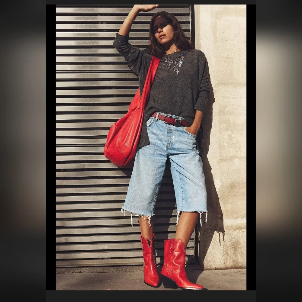 Free People We The Free Jam Session Relaxed Capri Light‎ Jeans